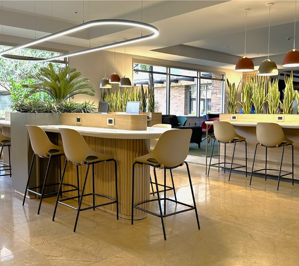 Zona de coworking Hotel Habitel Prime Bogotá